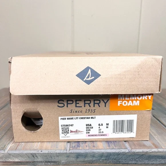 SPERRY Women’s Pier Wave LTT Cheetah MLT Memory Foam Slip On Sneakers 6.5M - Picture 10 of 10